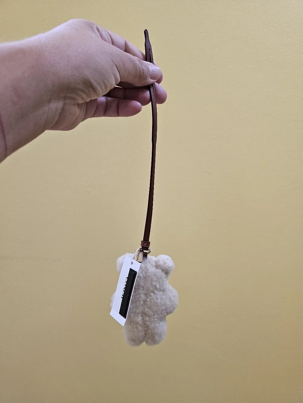 Coach Bear Puffy Bag Charm in Shearling